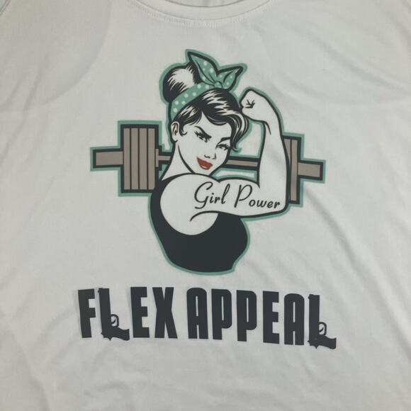 Flex Appeal Athletic Tank Top Gym Women’s Size Large 12/14 Graphic Girl Power - Picture 1 of 11
